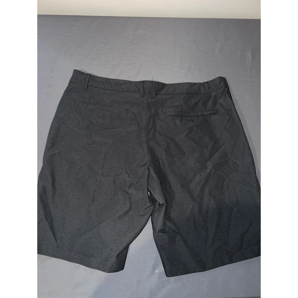 Hang Ten Mens Hybrid Walk Shorts Black Textured Stretch Board Shorts Size 38